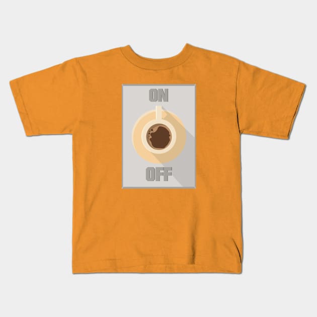 Coffee Brain Switch Kids T-Shirt by DigitalCleo